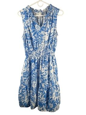 SONOMA Blue and White Women’s Floral Sleeveless Dress Size Medium